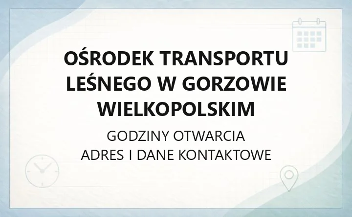 Ośrodek Transportu Leśnego w Gorzowie Wielkopolskim - kontakt, usługi transportowe i stacja diagnostyczna